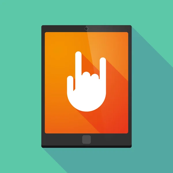 Tablet pc icon with a rocking hand — Stock Vector