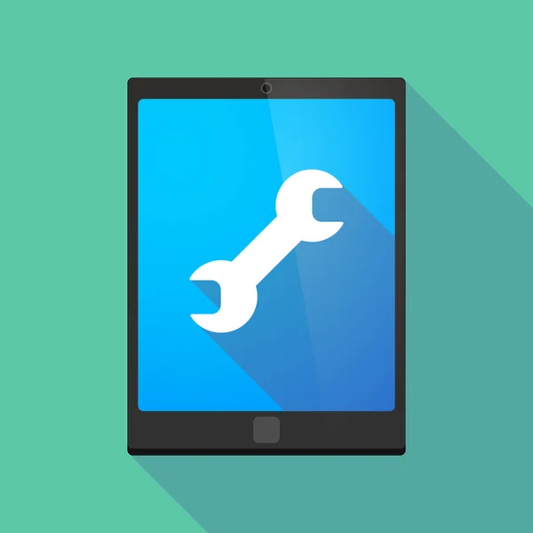 Tablette icône pc avec une clé — Image vectorielle