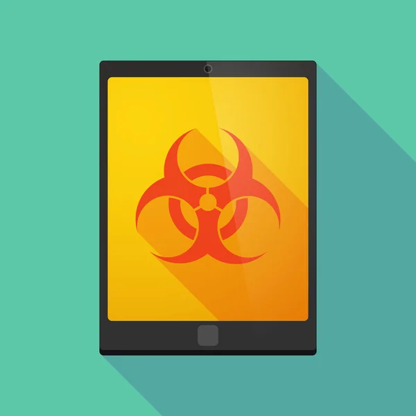 Tablet-PC-Symbol mit Biohazard-Zeichen — Stockvektor