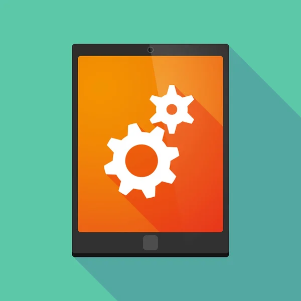 Icono de la tableta PC con engranajes — Archivo Imágenes Vectoriales