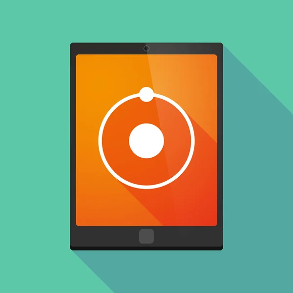 Tableta pc icono con un átomo — Archivo Imágenes Vectoriales