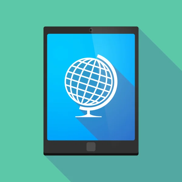 Tableta icono de PC con un globo terráqueo — Archivo Imágenes Vectoriales