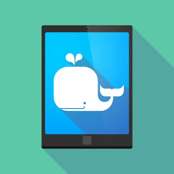 Tableta icono de la PC con una ballena — Archivo Imágenes Vectoriales