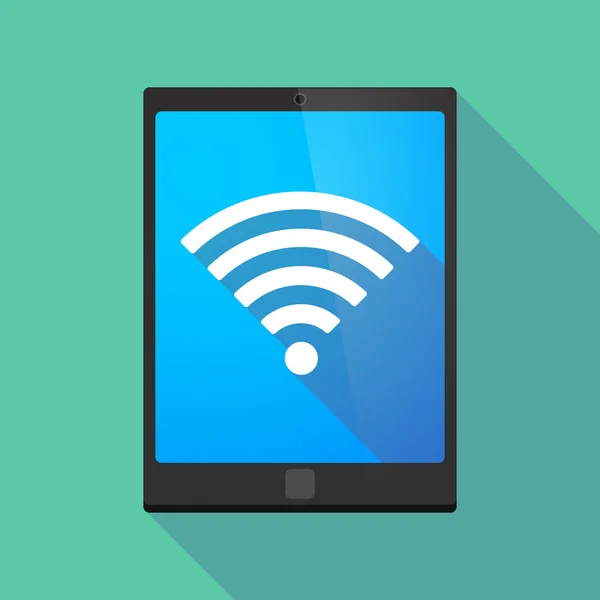 Tablet pc icono con un signo de señal de radio — Archivo Imágenes Vectoriales