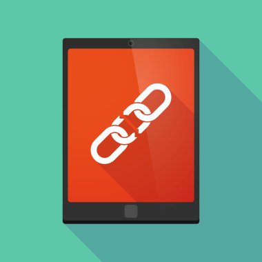 Bir zincir ile tablet pc simgesi