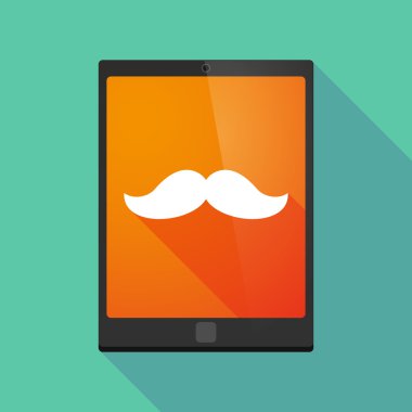 Bıyıklı bir tablet pc simgesi