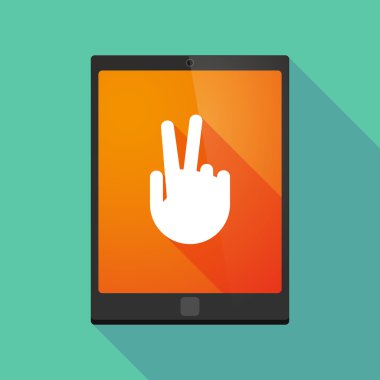 Tablet pc simgesi bir zafer el ile