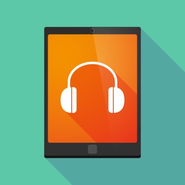 Tablet pc simgesi ile bir kulaklık