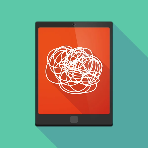 Pictogram van Tablet-pc met een doodle — Stockvector