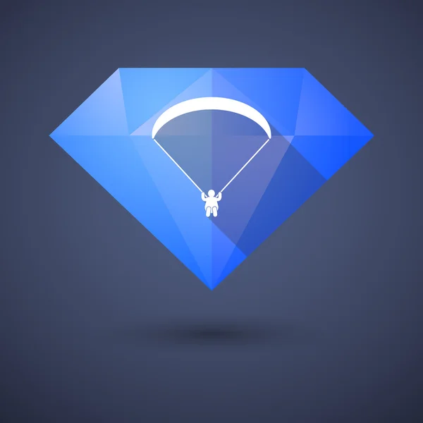 Ícone de diamante com um parapente — Vetor de Stock