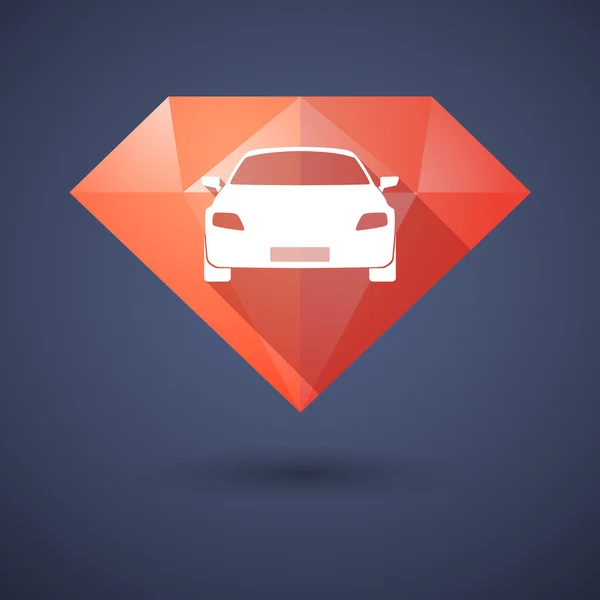 Icono de diamante con coche — Vector de stock