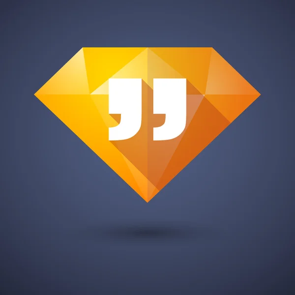 Diamond icon with quotes — Stock Vector