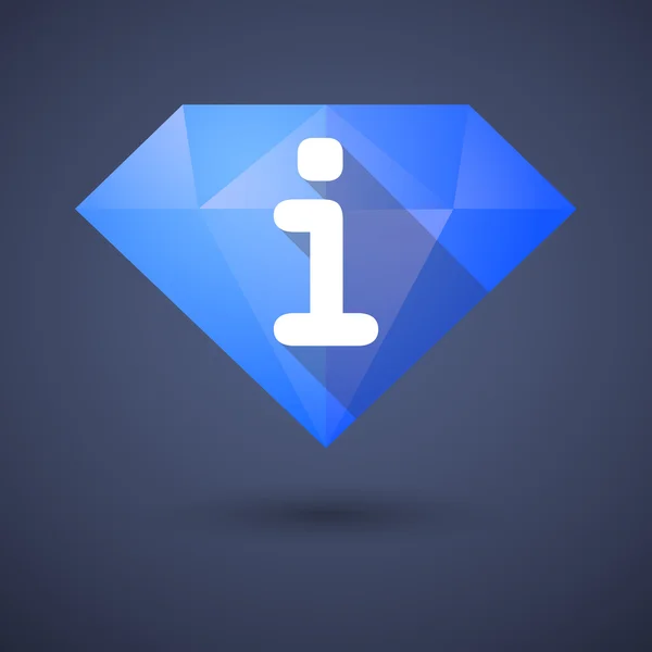 Icono de diamante con un signo de información — Vector de stock