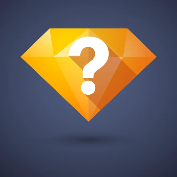 Ícone de diamante com um sinal de pergunta — Vetor de Stock