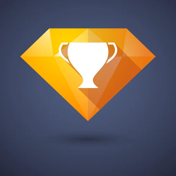 Ícone de diamante com uma taça de prêmio — Vetor de Stock