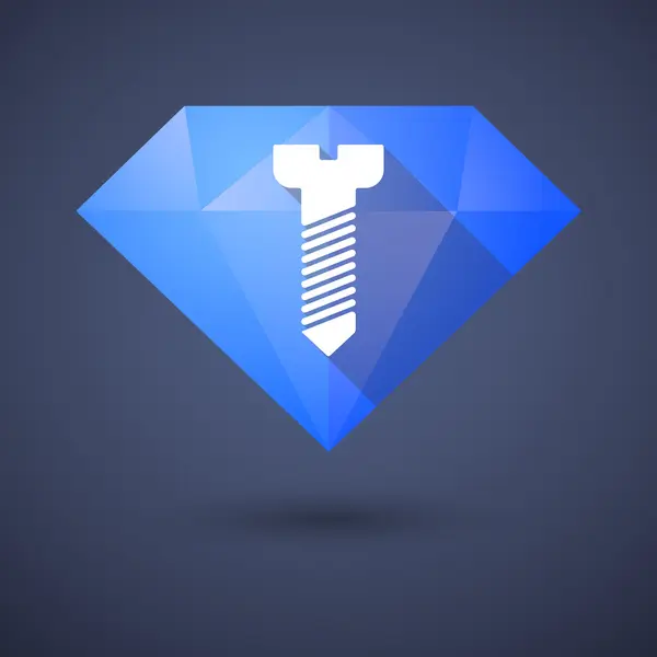 Icono de diamante con tornillo — Vector de stock