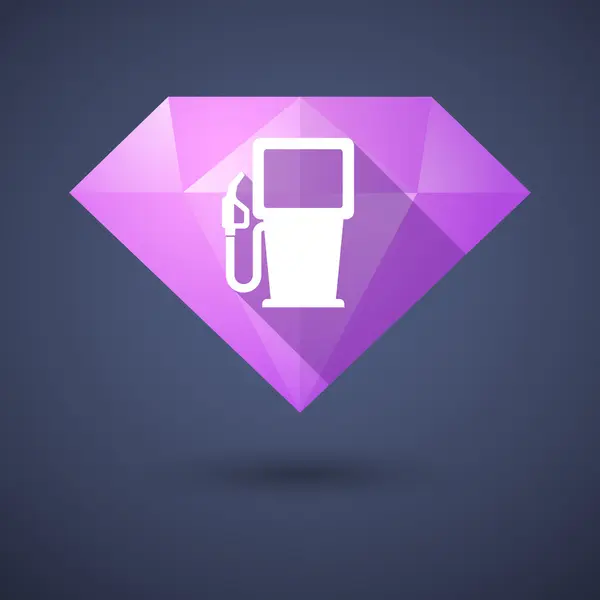 Icono de diamante con una gasolinera — Vector de stock