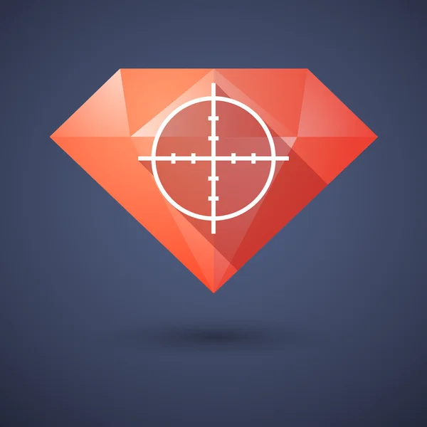 Icono de diamante con una cruz — Vector de stock