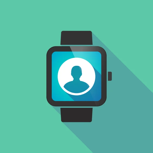Smart Watch-klocka med en manlig avatar — Stock vektor