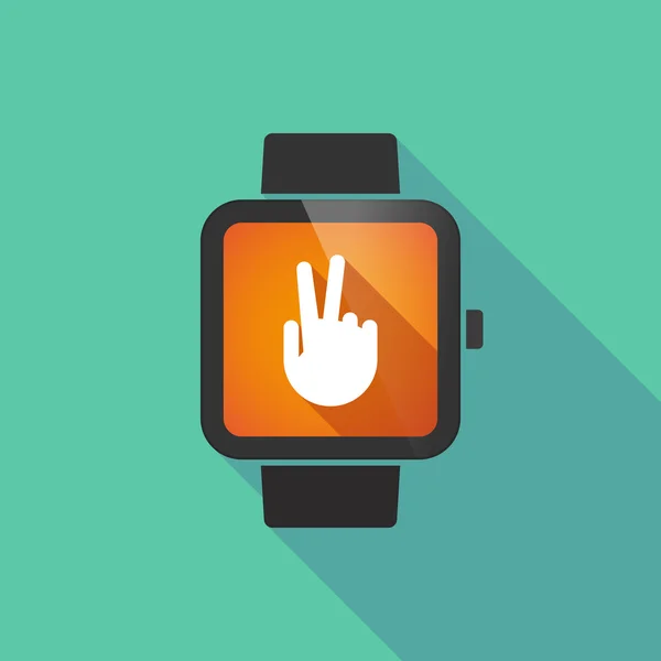 Smart watch with a victory hand — Stock Vector