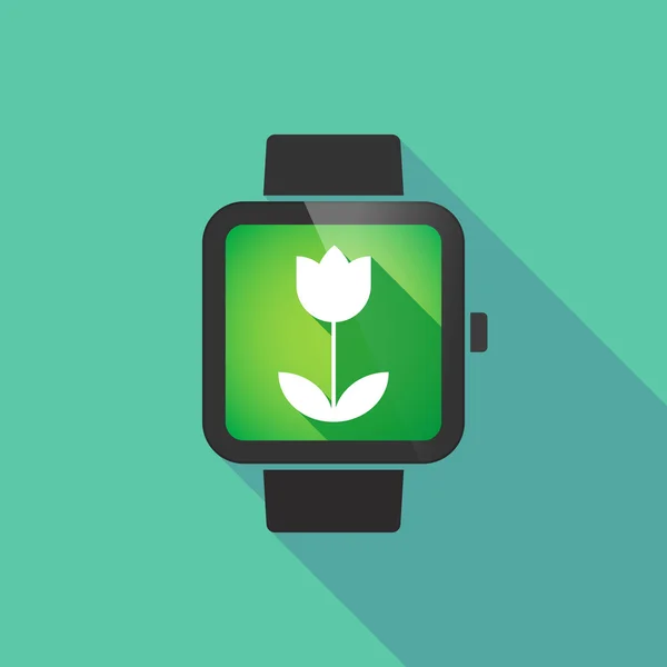 Smart watch with a tulip — Stock Vector