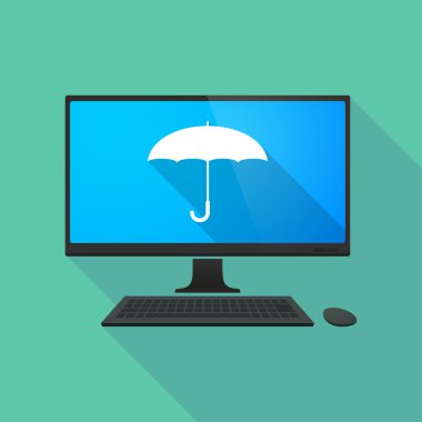 Bir şemsiye ile kişisel bilgisayar
