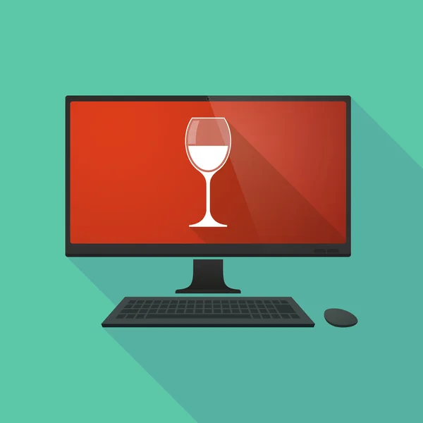 Persondator med ett glas vin — Stock vektor