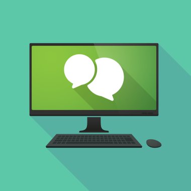 Komik bir balon ile kişisel bilgisayar