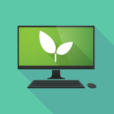 Bir bitki ile kişisel bilgisayar