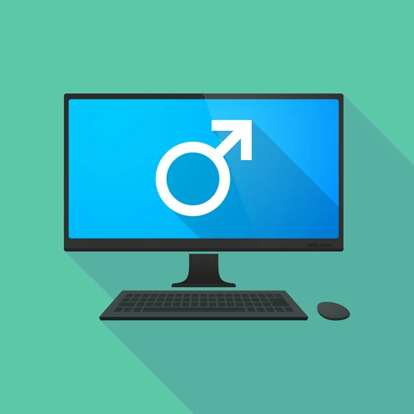 Osobní počítač s znak mužského pohlaví — Stockový vektor