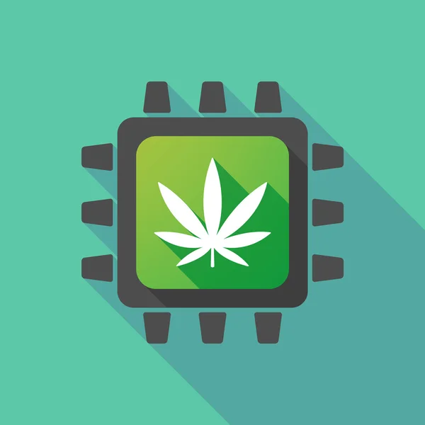 CPU pictogram met een marihuanablad — Stockvector
