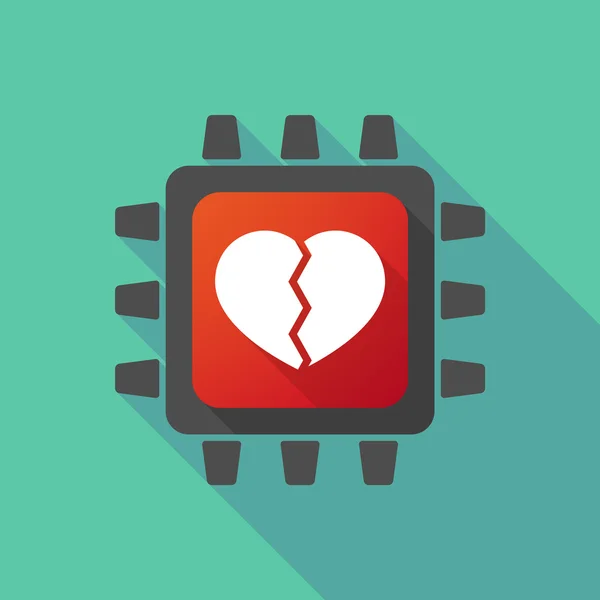 Bir kalp ile CPU simgesi — Stok Vektör