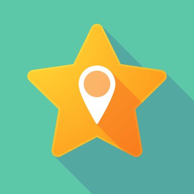 Yıldız simgesi bir harita işareti ile