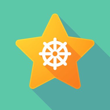 Dharma çakra işaretli bir yıldız simgesi