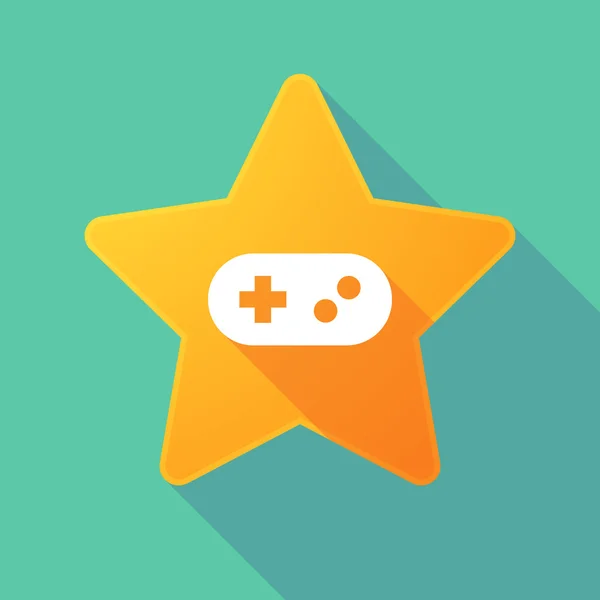 Icône étoile avec un pad de jeu — Image vectorielle