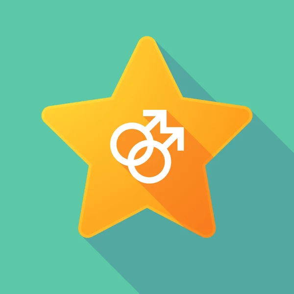 Star-Ikone mit Schwulenschild — Stockvektor