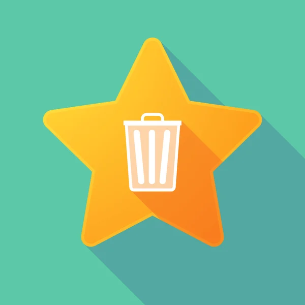 Star icon with a trash can — Stock Vector