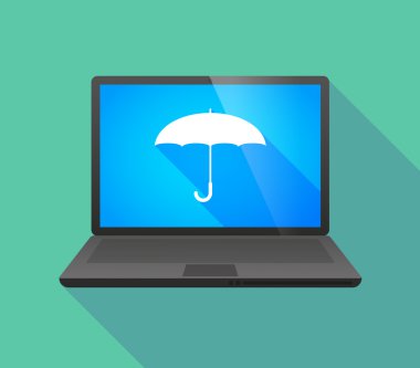 Bir şemsiye ile dizüstü bilgisayar simgesi