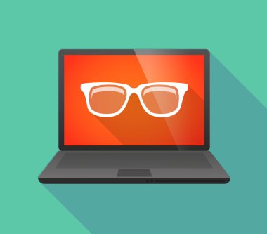 Bir gözlük ile dizüstü bilgisayar simgesi