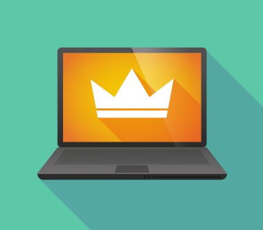 Bir taç ile dizüstü bilgisayar simgesi