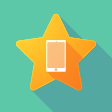 Uzun gölge yıldız bir akıllı telefon ile