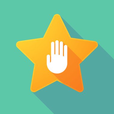 Uzun gölge yıldız bir el ile