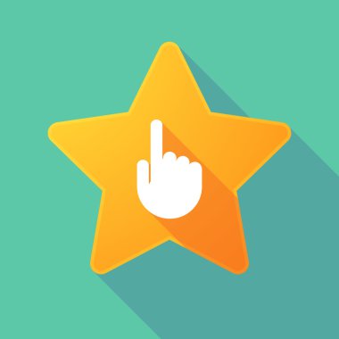 İşaret eden bir ele uzun gölge yıldızla