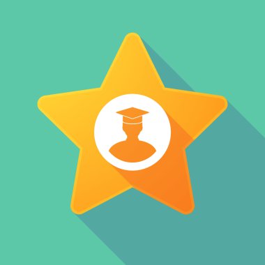 Uzun gölge yıldız öğrenci avatar ile