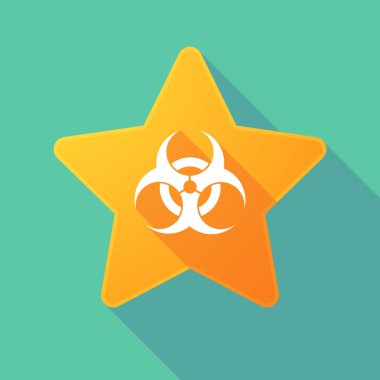 Uzun gölge yıldız bir biyolojik tehlike işareti ile