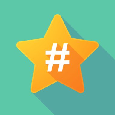 Uzun gölge yıldız bir karma etiketi ile