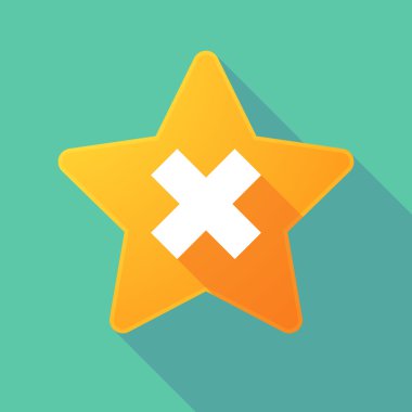 Uzun gölge yıldız bir x işareti ile