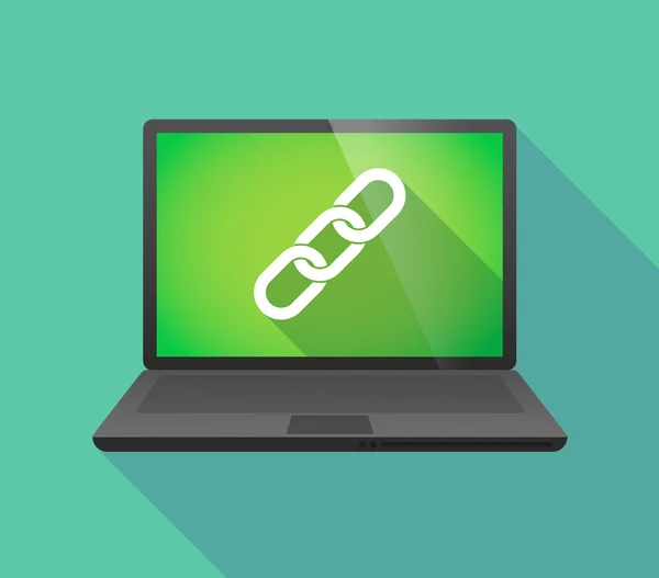 Icona del computer portatile con una catena — Vettoriale Stock