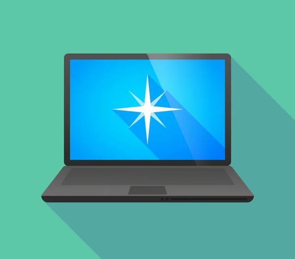 Icono de ordenador portátil con una estrella — Archivo Imágenes Vectoriales