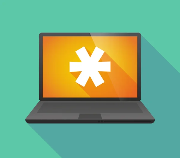 Laptop ikon med en stjerne – Stock-vektor